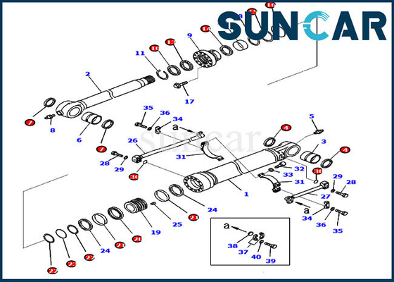 707-99-59550 Zestaw uszczelek łyżki Siłownik hydrauliczny Pasuje do KOMATSU PC360LC-10 PC360NLC-10 Zestaw zamienny