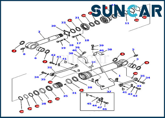 Zestaw uszczelek Cylinder kubełkowy 707-99-59371 Zestaw uszczelek olejowych Pasuje do ciężkiego sprzętu KOMATSU PC300-8