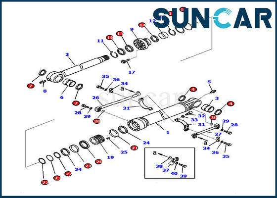 707-99-59150 Zestaw uszczelek łyżki Zestaw serwisowy siłownika hydraulicznego Pasuje do PC360NLC-10 PC300-8M0 Komatsu