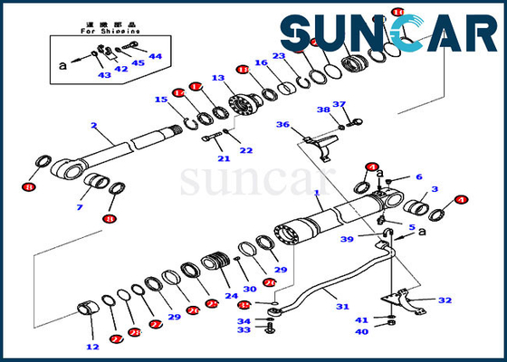 Zestaw naprawczy uszczelki 721-98-00510 PC360LC-11 PC390LC-11 Zestaw uszczelniający do wymiany cylindra wysięgnika Komatsu