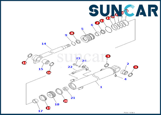 707-98-24280 7079824280 Zestaw uszczelniający siłownika wysięgnika Pasuje do zestawu naprawczego PC35R-8 Komatsu siłownika wysięgnika