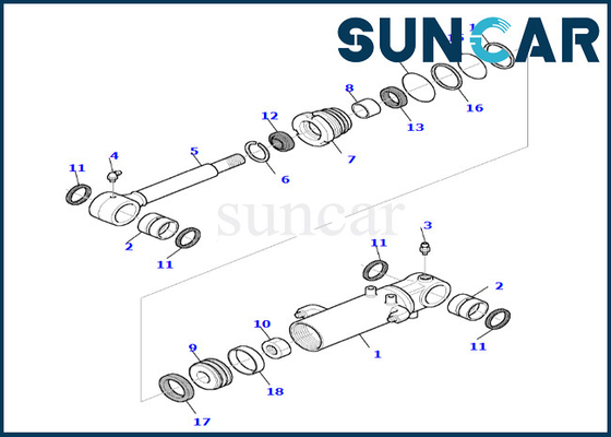 Zestaw uszczelek cylindra ostrza 878000658 Pasuje do PC35R-8 Zestaw uszczelek do naprawy cylindra ostrza Komatsu
