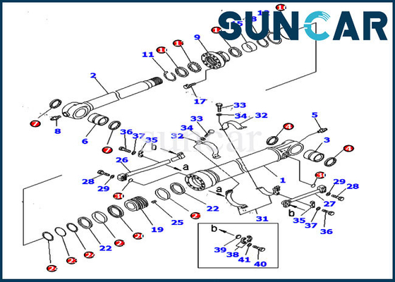 PC360-8M0 PC390LC-8M0 721-98-0808 Komatsu Zestaw naprawczy uszczelek łyżki Zestawy uszczelek olejowych cylindrów