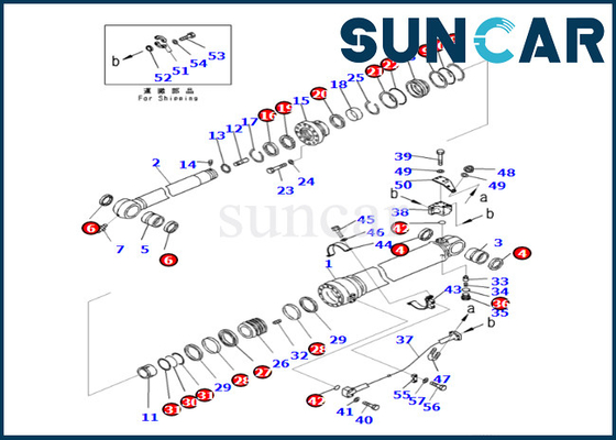 Zestaw uszczelek siłownika ramienia Komatsu 721-98-02270 7219802270 Pasuje do PC360LC-11 HB365LC-3 PC390LC-8M0