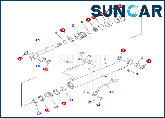 Zestaw serwisowy siłownika wysięgnika 707-98-25600 7079825600 Do zestawu uszczelniającego siłownika wysięgnika PC38UU-2 Komatsu