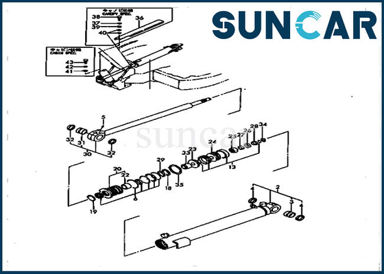 Komatsu Części wewnętrzne YM172168-72201 Zestaw serwisowy do koparki Cylinder obrotowy do zestawu uszczelnień PC30FR-1 PC30FR-2