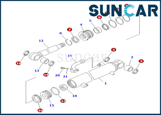 707-98-25110 7079825110 Zestaw uszczelniający siłownika ramienia Komatsu Pasuje do zestawu serwisowego siłownika ramienia PC38UU-3