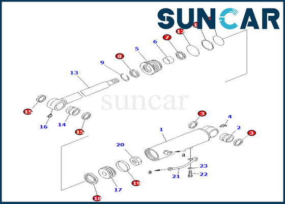 Zestaw uszczelek cylindra offsetowego Komatsu dla PC38UU-3 707-98-24270 7079824270 Zestaw serwisowy cylindra offsetowego