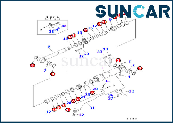 Komatsu 7079967870 707-99-67870 Zestaw naprawczy cylindra wysięgnika pasuje do PC400LC-8 PC400-8 PC400-8R