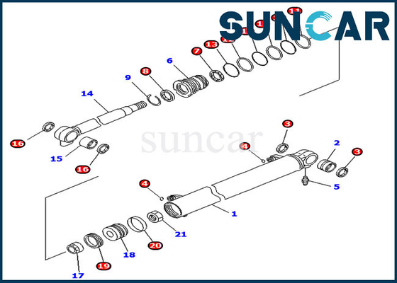 707-98-24330 7079824330 Zestaw uszczelek cylindra wysięgnika Pasuje do PC35MR-3 PC30MR-2 Komatsu Heavy Equipment