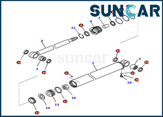 707-98-23970 Zestaw serwisowy ramienia PC35MR-3 PC35MR-5 Zestaw uszczelek cylindra koparki Komatsu