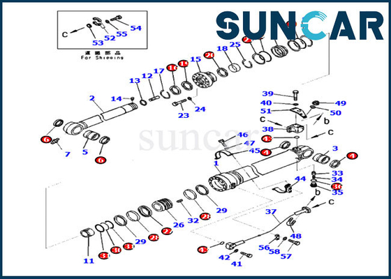 707-99-72080 Zestaw uszczelek Zestaw naprawczy siłownika ramienia Komatsu PC360LC-10 PC390LC-10 Zestawy serwisowe