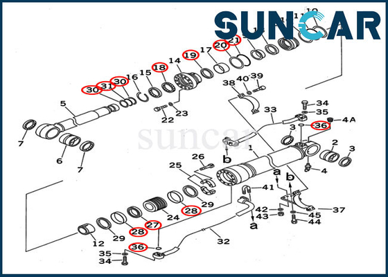 707-99-67125 Zestaw serwisowy do wymiany cylindra wysięgnika 7079967125 PC400-5D PC400-6C Zestaw uszczelek Komatsu
