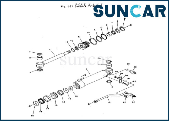 Zestaw uszczelek siłownika obrotu Zestaw uszczelek siłownika obrotu 20T-63-86103 20T6386103 Komatsu Pasuje do PC40-1