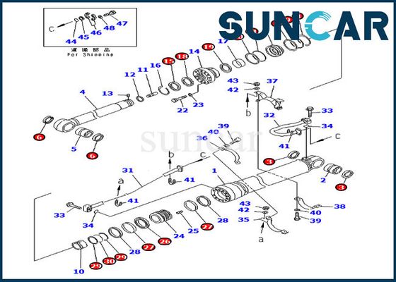 Zestaw naprawczy ramienia Siłownik hydrauliczny 707-99-69520 Do części serwisowych PC400LC-6 PC450LC-6 Komatsu