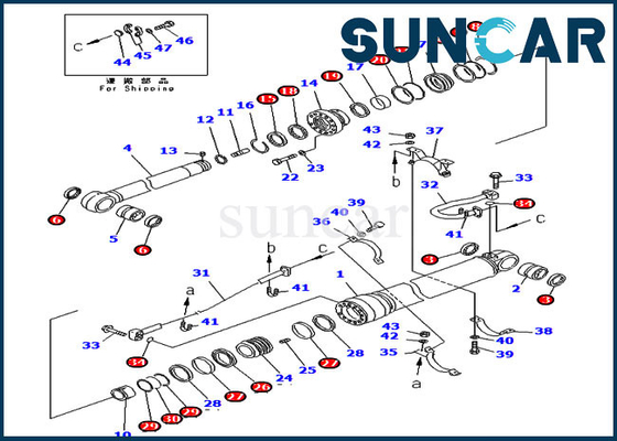 707-99-68565 Zestaw uszczelek do naprawy ramienia Siłownik hydrauliczny pasuje do wysięgnika z przesunięciem PC400LC-7 PC400-7 Komatsu