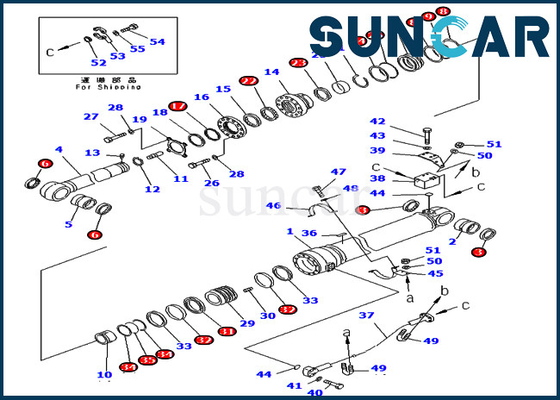 Zestaw serwisowy ramienia koparki Części 707-99-69770 7079969770 Do cylindra hydraulicznego Komatsu PC400-7 PC400LC-7