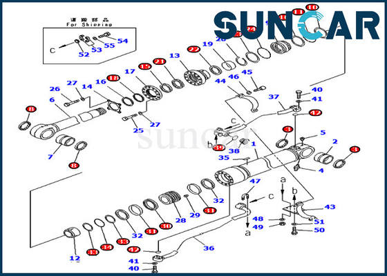 707-99-65210 Zestaw naprawczy uszczelki wysięgnika Komatsu do części zamiennych do koparek PC400-7 PC400LC-7