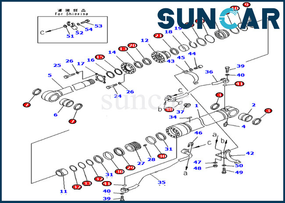 707-99-65200 7079965200 Zestaw serwisowy siłownika wysięgnika do modeli Komatsu PC400-7 PC400LC-7 Zestaw uszczelniający