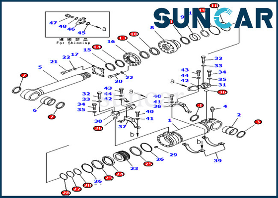 Dolny zrzut 707-99-47820 Zestaw uszczelniający Siłownik hydrauliczny do ładowarki PC400-7 PC400LC-7 Sprzęt Komatsu