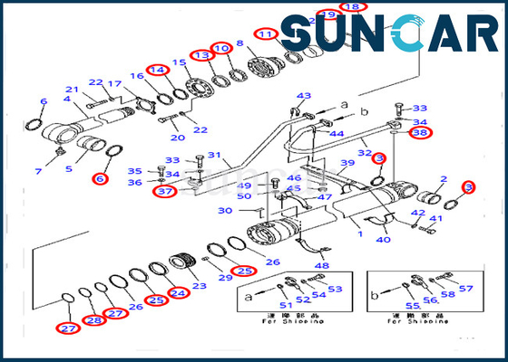 707-99-50720 7079950720 Zestaw serwisowy Cylinder kubełkowy do ciężkiego sprzętu Komatsu PC400-7 PC400LC-7