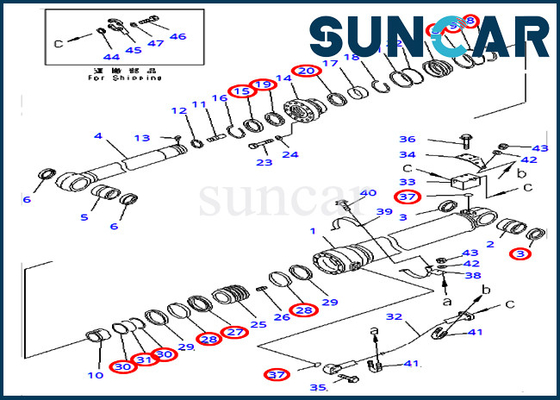 707-99-69710 7079969710 Zestaw uszczelek do PC400-7 PC400LC-7 PC450-7 Siłownik ramienia Komatsu Wersja zagraniczna