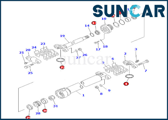 Zestaw uszczelek cylindra zmiany biegów po stronie dyszla Komatsu 7079835110 707-98-35110 Zestaw uszczelek cylindra Super Liner pasuje do GD825A-2