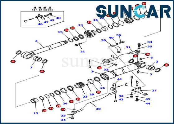 Zestaw uszczelek 707-99-67871 7079967871 Zestawy naprawcze siłownika hydraulicznego wysięgnika do PC450-8R PC400LC-8 Komatsu