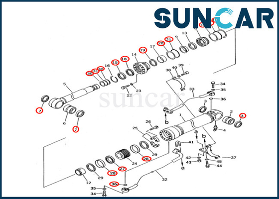 Komatsu 7079967121 707-99-67121 Zestaw uszczelek cylindra wysięgnika Pasuje do PC400 PC400-5 PC400-5C PC400LC