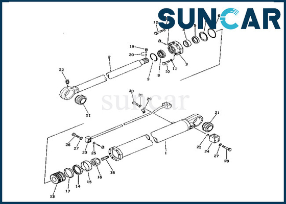Zestaw uszczelek siłownika ramienia 208-63-66100 2086366100 Komatsu do zestawu naprawczego siłownika ramienia PC400-1 PC400LC-1