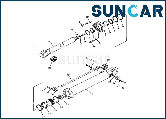 Zestaw uszczelek siłownika ramienia Komatsu 208-63-65500 2086365500 Zestaw uszczelek siłownika ramienia do PC400-1 PC400LC-1
