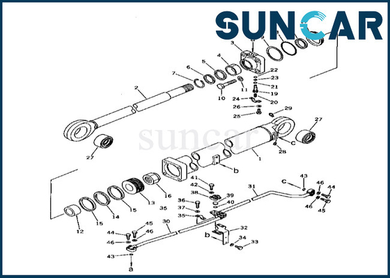 Zestaw uszczelek cylindra wysięgnika 2086355300 208-63-55300 Komatsu dla PC400-1 PC400LC-1 Zestaw uszczelek cylindra wysięgnika