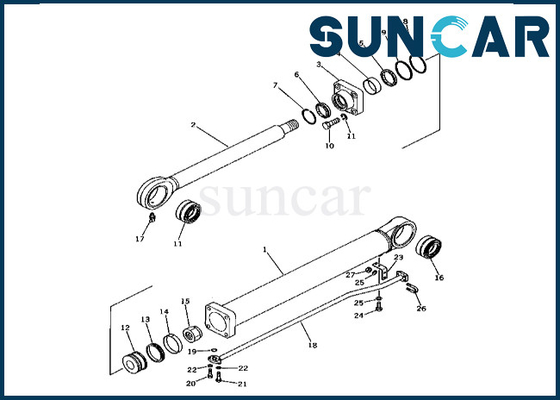 Komatsu Wysokiej jakości 208-63-75300 2086375300 Zestaw uszczelek cylindra kubełkowego do PC400-1 PC400LC-1