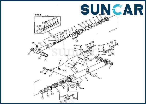 Zestaw serwisowy siłownika ramienia Komatsu 208-63-62100 2086362100 Zestaw uszczelek siłownika ramienia do PC400-3 PC400LC-3