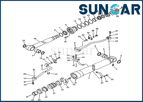 Zestaw naprawczy uszczelki cylindra wysięgnika 208-63-52100 2086352100 Zestaw uszczelek cylindra wysięgnika do PC400-3 PC400LC-3 Komatsu