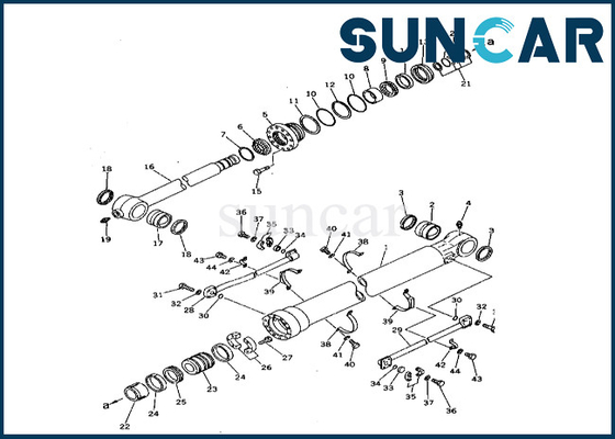 208-63-72100 2086372100 Zestaw uszczelek cylindra wysięgnika do PC400-3 PC400LC-3 Zestaw uszczelek cylindra wysięgnika Komatsu