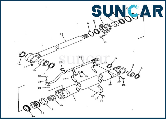 208-63-74100 2086374100 Zestaw uszczelek cylindra kubełkowego Komatsu pasuje do PC400-3 PC400LC-3 Zestaw naprawczy cylindra kubełkowego