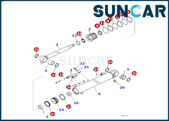 Wysokiej jakości zestaw uszczelek cylindra wysięgnika 7219801280 721-98-01280 Pasuje do PC55MR-5 PC45MR-5 Komatsu