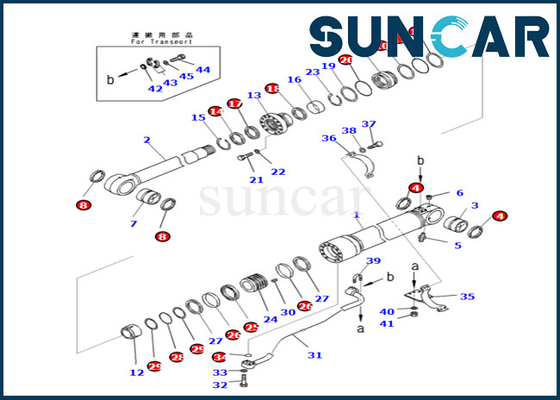 707-99-72061 7079972061 Zestaw uszczelek cylindra wysięgnika do PC490-10 PC490LC-10 Zestaw uszczelek cylindra wysięgnika Komatsu