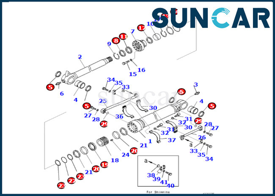 Komatsu 721-98-00590 7219800590 Zestaw uszczelek cylindra kubełkowego pasuje do PC490LC-10 PC490HRD-11E0 Zestaw naprawczy cylindra kubełkowego