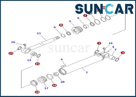 707-98-29650 7079829650 Zestaw uszczelek cylindra do usuwania Komatsu do PC600-8 PC600LC-8 PC800LC-8