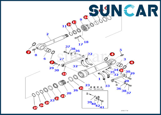 707-99-72120 7079972120 Zestaw uszczelek cylindra kubełkowego do PC500LC-8R PC500LC-8 Zestaw uszczelniający cylindra kubełkowego Komatsu
