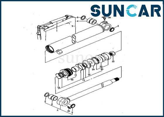 Zestaw uszczelek siłownika ramienia Komatsu YM172151-72020 YM17215172020 Do zestawu uszczelek siłownika ramienia PC50FR-1