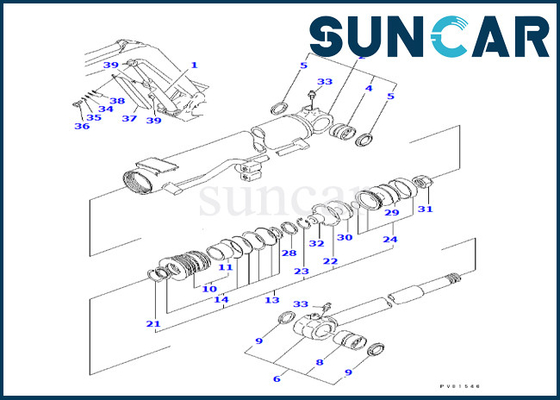Zestaw naprawczy cylindra wysięgnika Zestaw uszczelek cylindra wysięgnika YM172165-72640 YM17216572640 Komatsu dla PC50FR-1 PC50FR-2