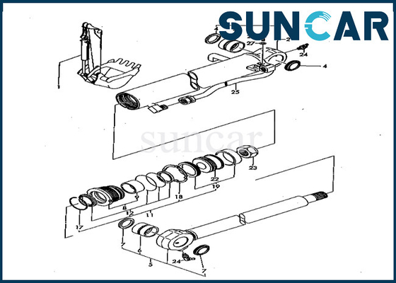 YM172157-99420 Zestaw uszczelek cylindra kubełkowego YM17215799420 Zestaw serwisowy cylindra kubełkowego Komatsu do PC50FR-1
