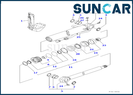 YM172976-72360 YM17297672360 Zestaw naprawczy uszczelki cylindra łyżki Komatsu do PC50FR-1 PC50FR-2