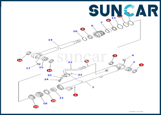 Zestaw uszczelek cylindra łyżki 707-98-25980 7079825980 Do zestawu serwisowego cylindra łyżki PC50MR-2 Komatsu