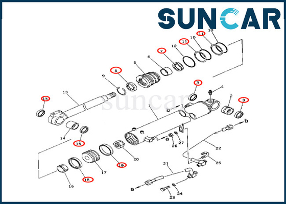 Wysokiej jakości 707-98-34120 7079834120 Do PC50UU-2 PC50UU-1 Zestaw uszczelek cylindra wysięgnika Komatsu