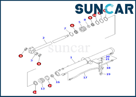 707-98-12320 7079812320 Zestaw uszczelek siłownika ramienia ślizgowego do PC50UU-2 Komatsu zestaw uszczelek siłownika ramienia ślizgowego