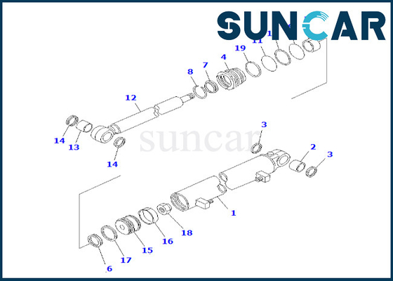 23B-63-01260 23B6301260 Zestaw uszczelek cylindra przesuwu bocznego ostrza do GD623A-1 GD521A-1 Komatsu